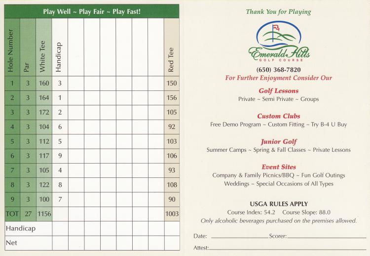 Rates Emerald Hills Golf Course